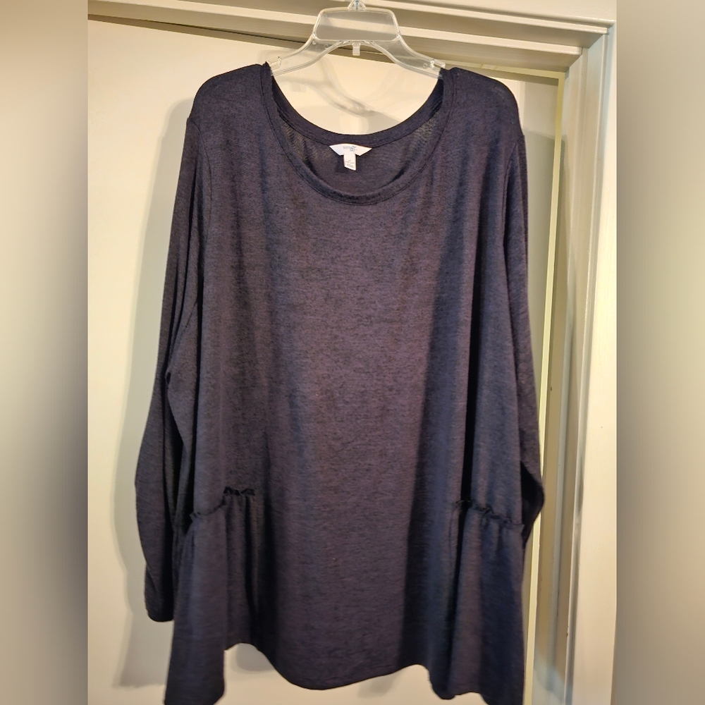 Terra & Sky Dark Gray Long Sleeve Tunic